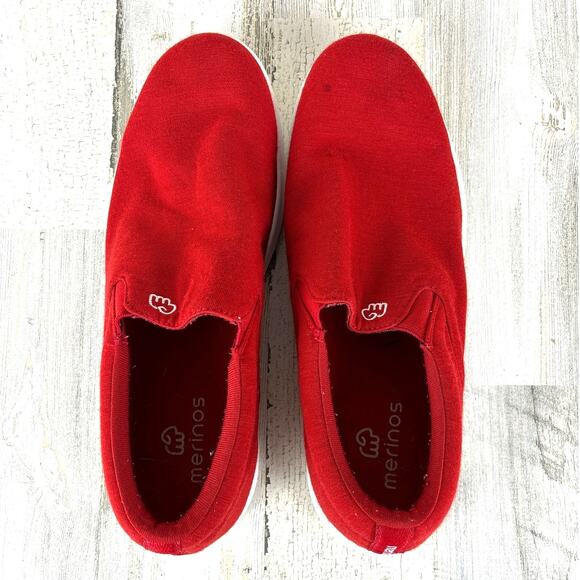 Merino\'s Mens 12 Red Merino Wool Slip On Loafer Sneakers Casual Comfort Shoes main image 4